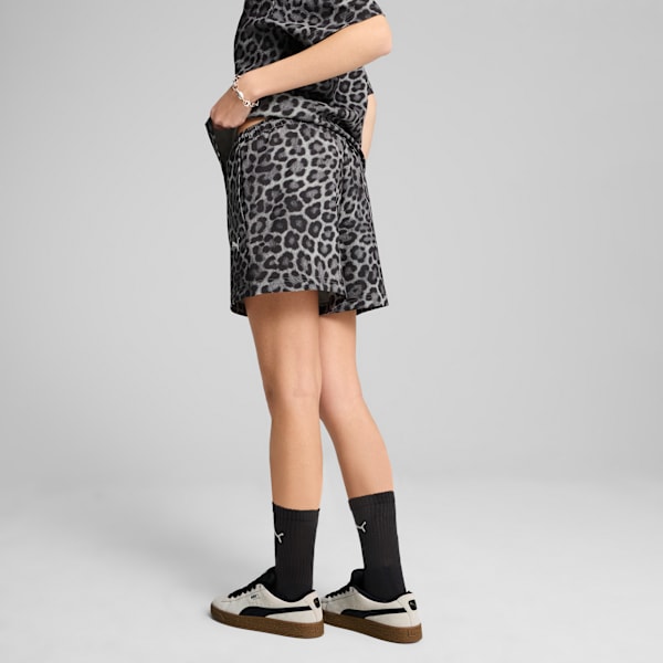 LEO LUXE A-Line All-Over Print 3" Woven Shorts Women, PUMA Black, extralarge